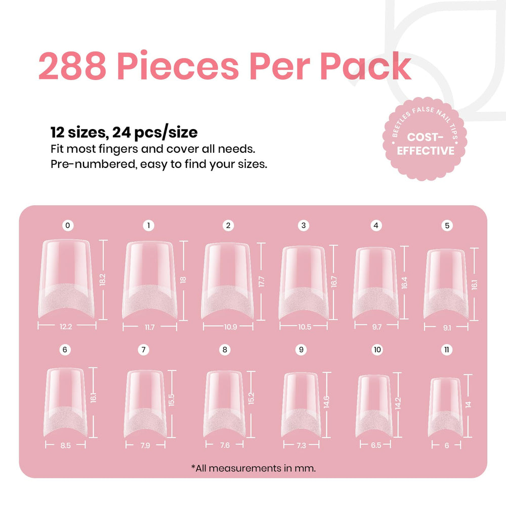 Beetles 12 sizes numbered 0-11 for precise fit
