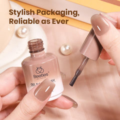 Beetles 15ml nude brown gel nail polish acts as a discreet nail concealer