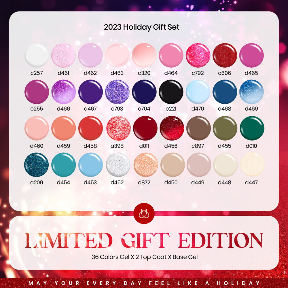 Beetles 36 shades gel polish bottles arranged for DIY color changes