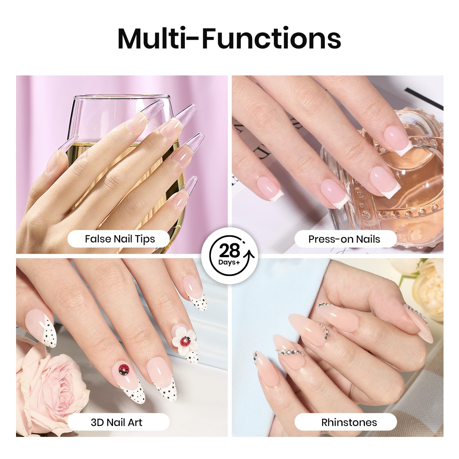 Beetles 3D nail art gel enables secure sculpting for intricate designs.