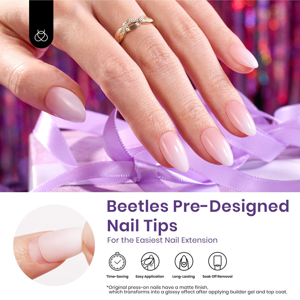 Beetles 4-in-1 Ombre Nails with Primer and Base Coat for strong adhesion.