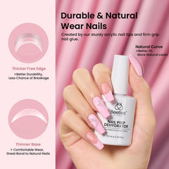 Beetles 576-piece half-matte square tips for a natural, lasting fit