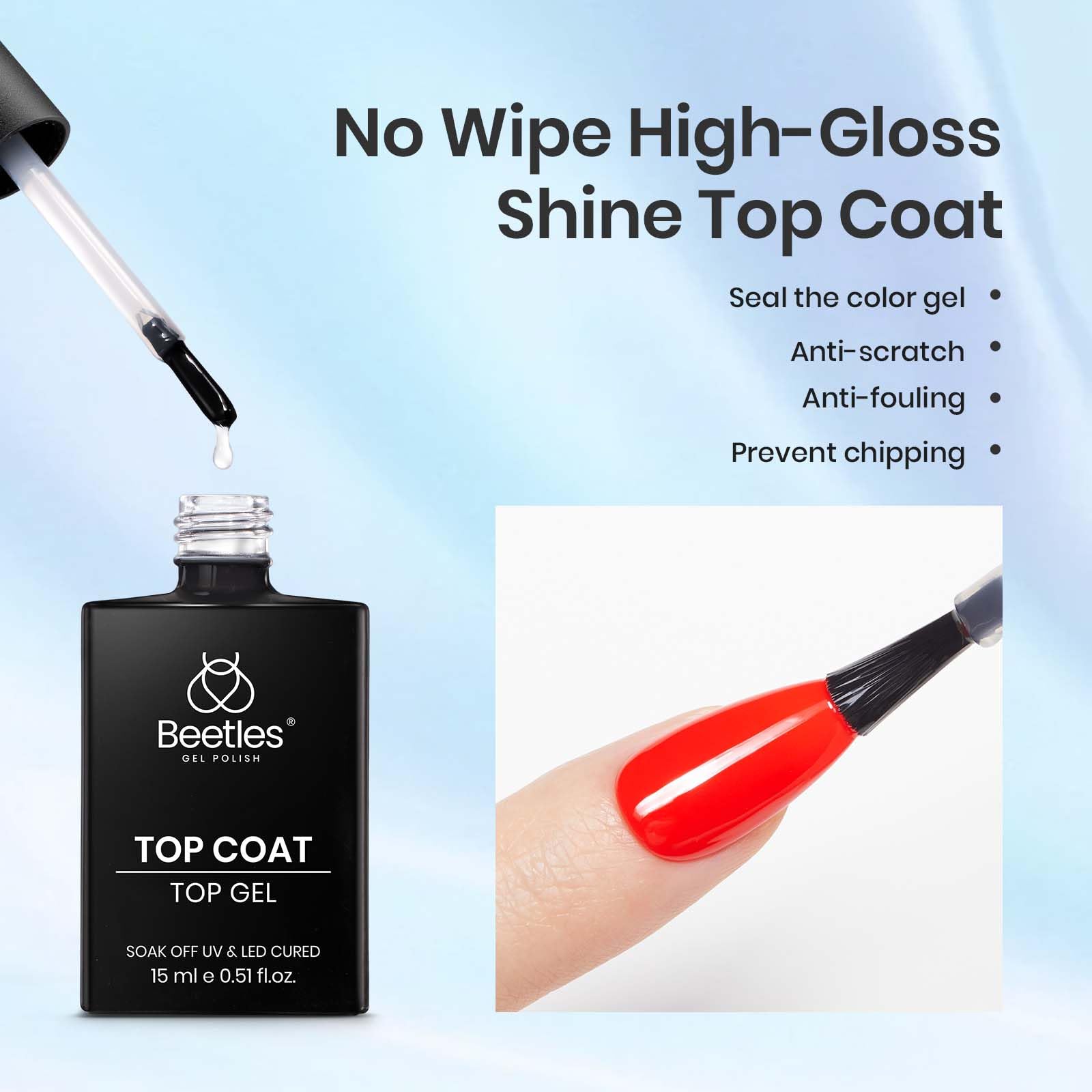 Beetles Acid-Free formula gentle on nails and sensitive wearers.