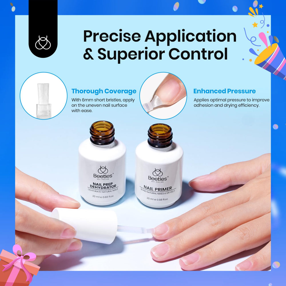 Beetles acid-free nail prep display signals gentle professional use