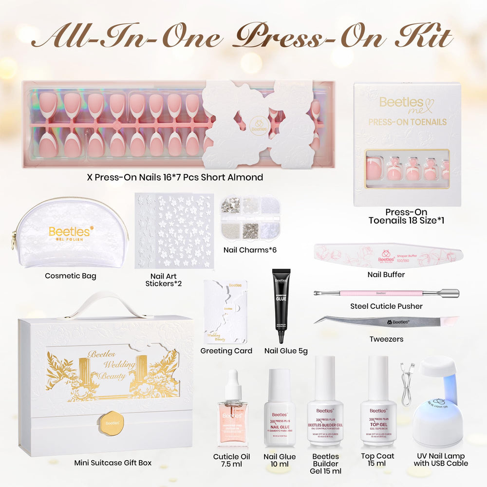 Beetles all-in-one kit with glue and builder for easy at-home nail creations