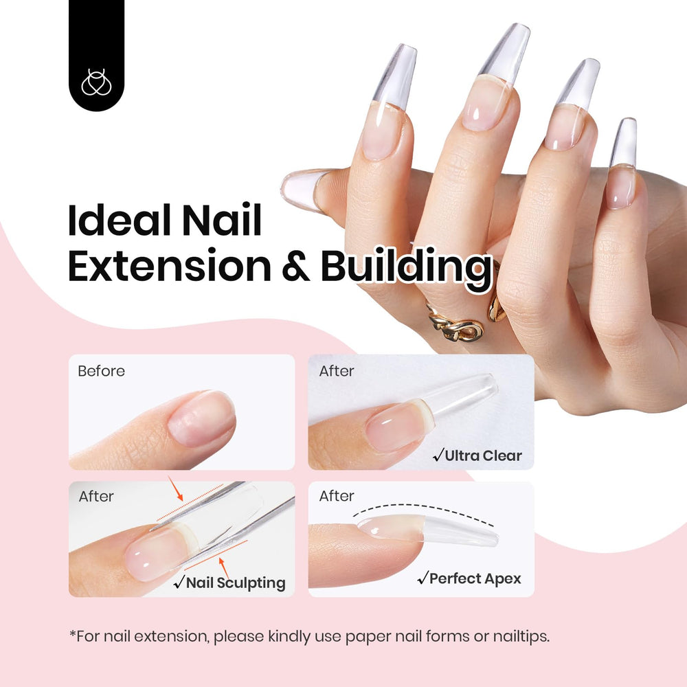 Beetles Gel enables apex building and form extensions with minimal reshaping.