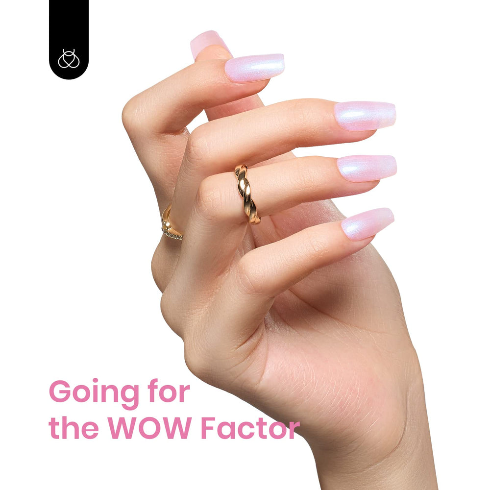 Beetles Baby Pink gel polish compatible with UV or LED lamps for curing.