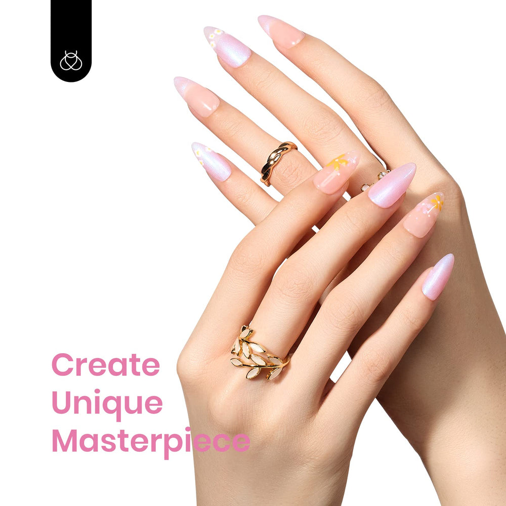 Beetles Baby Pink gel polish applied with a smooth brush for even color.