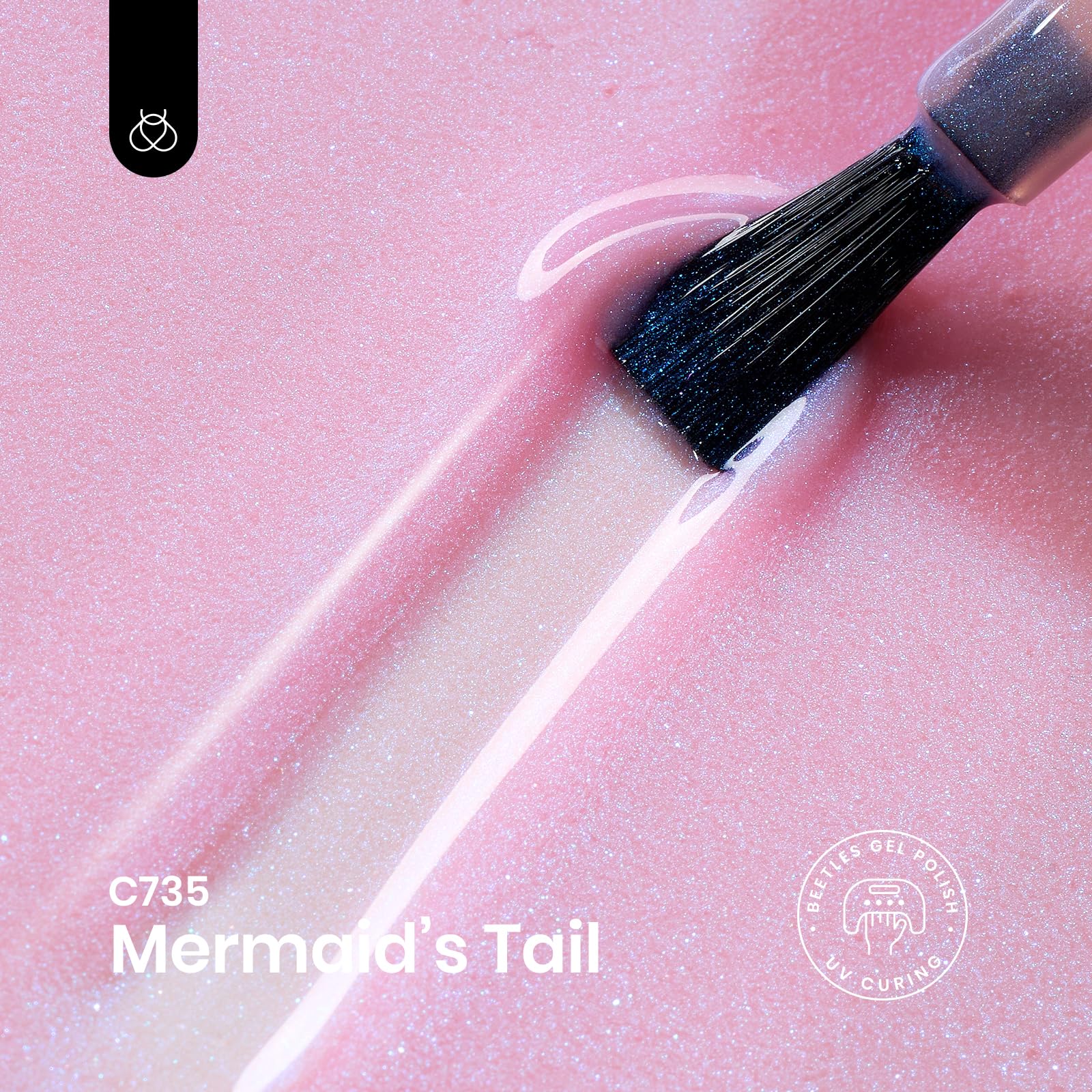 Beetles Baby Pink gel polish swatches show a pearly pink shade with subtle glow.