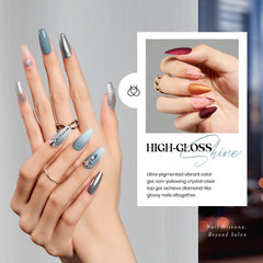 Base coat with glossy and matte top coats for finish variety