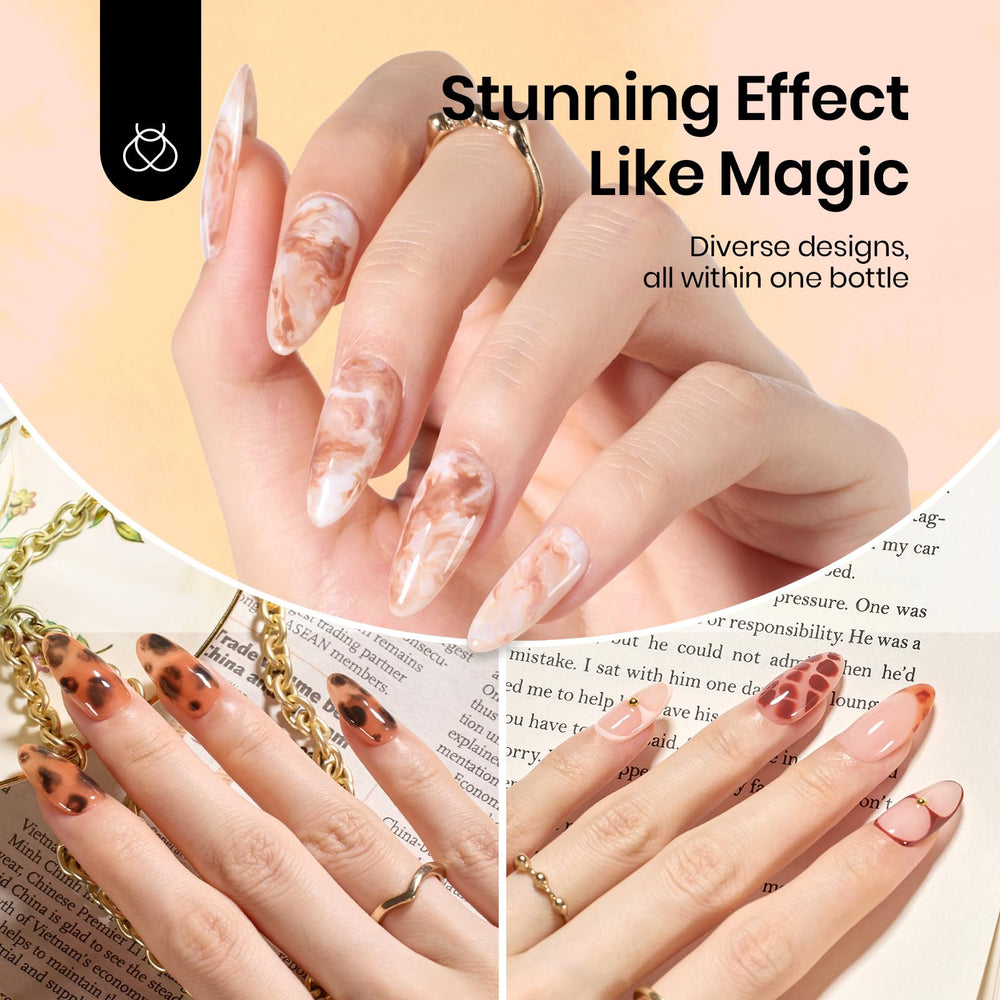 Beetles Blooming Gel marble effect for chic marble nails