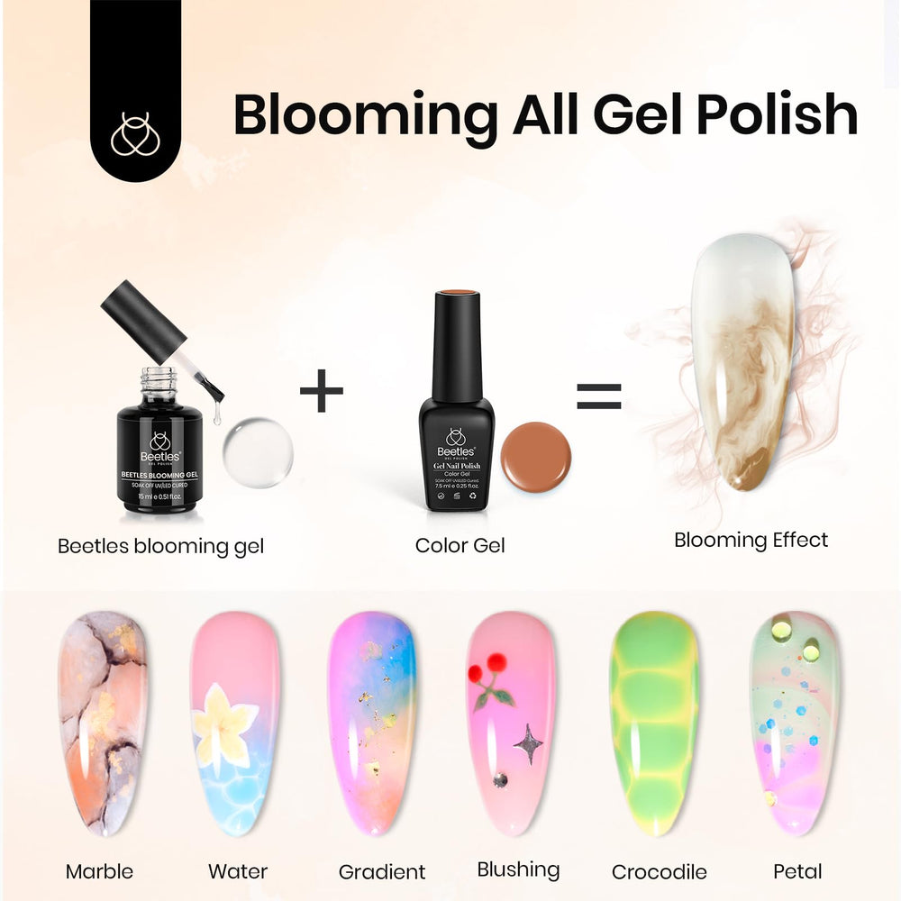 Beetles Blooming Gel natural stone look adds texture-inspired nails