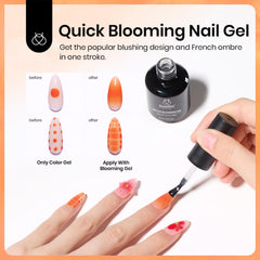 Beetles Blooming Gel watercolor style blends colors softly on nails