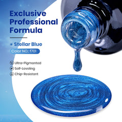 Beetles Blue Cat Eye Gel Polish demonstrates magnetic patterns for stylish nails at home.