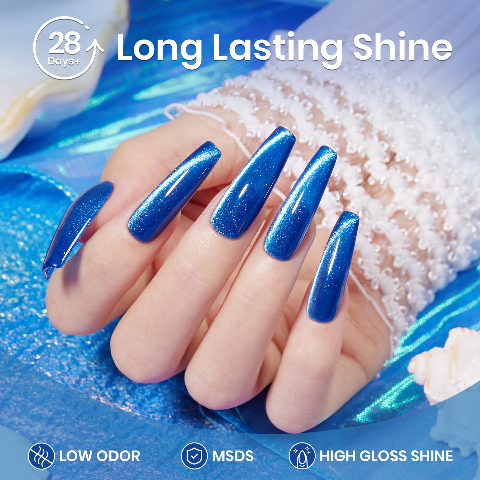 Beetles Blue Cat Eye Gel Polish includes color f701 for vibrant, eye-catching nails.