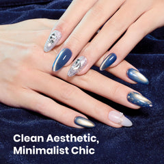 Beetles Blue Cat Eye Polish with gold powder swirls for luxe sparkle.