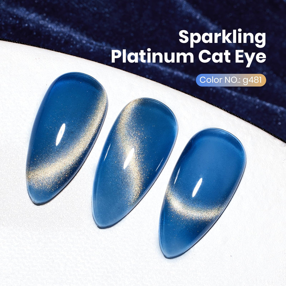 Beetles Blue Cat Eye Polish magnet effect demonstrates galaxy-like shimmer.