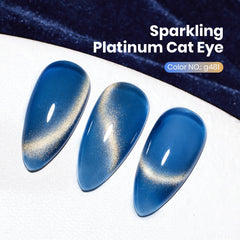 Beetles Blue Cat Eye Polish magnet effect demonstrates galaxy-like shimmer.