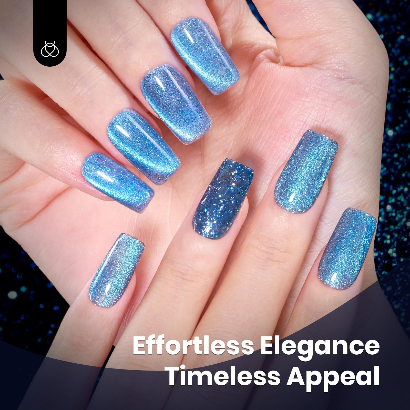 Beetles Velvet shimmer blue cat eye finish ideal for DIY nails.