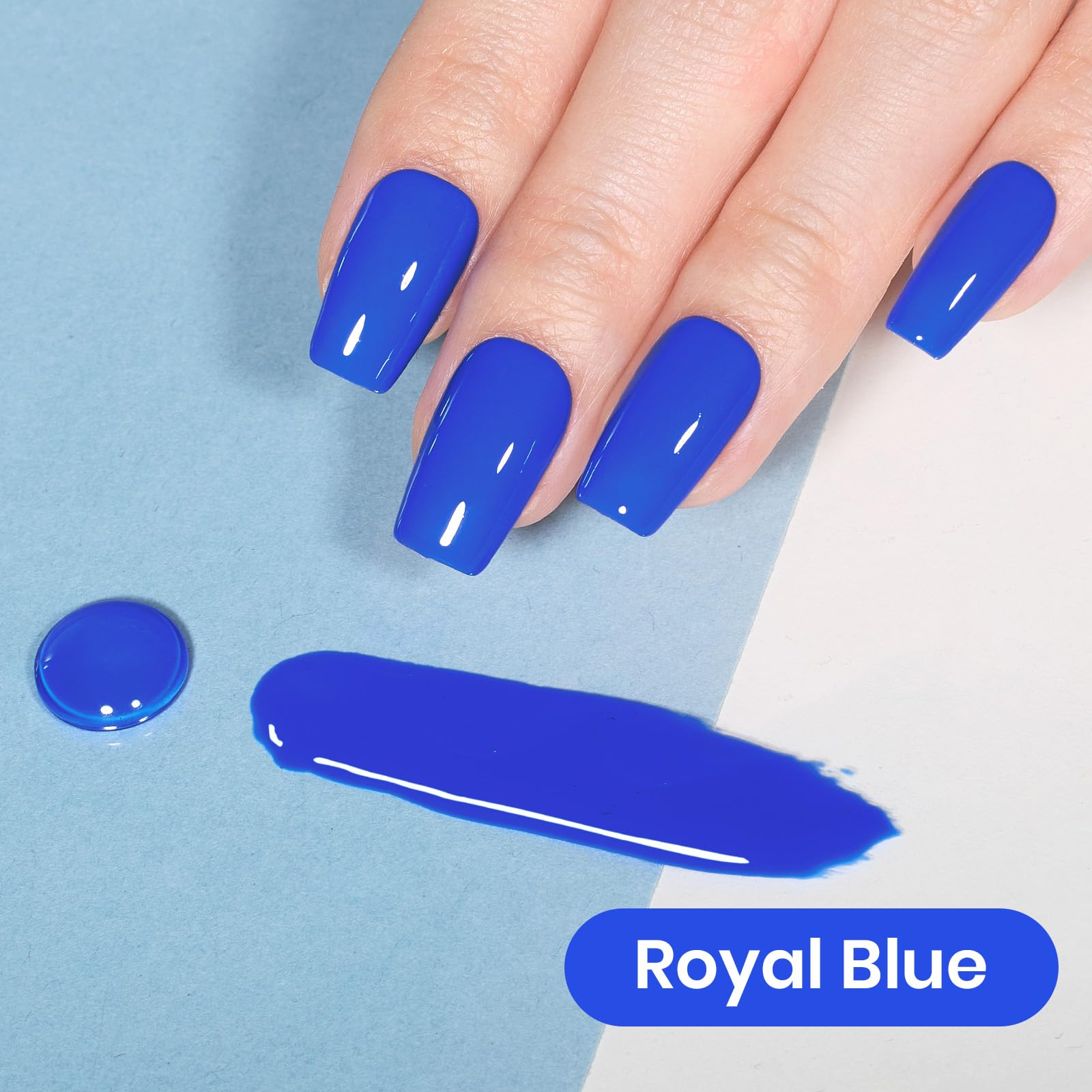 Beetles Blue Gel Polish being applied for smooth, even coverage.
