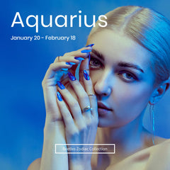 Beetles Aquarius Holy Water B367 swatch reveals shimmering navy blue polish.
