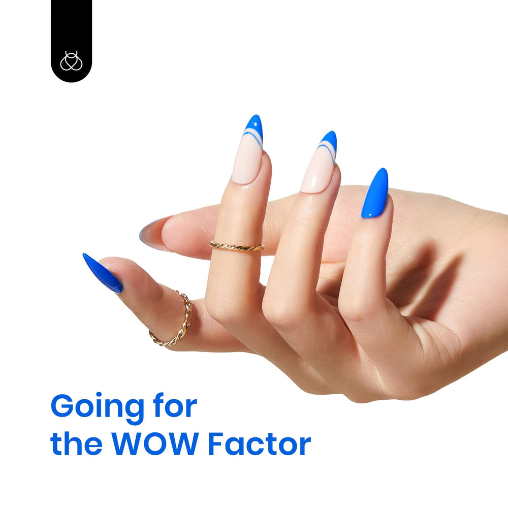 Beetles Blue Gel Nail Polish base coat top coat note clarifies usage.