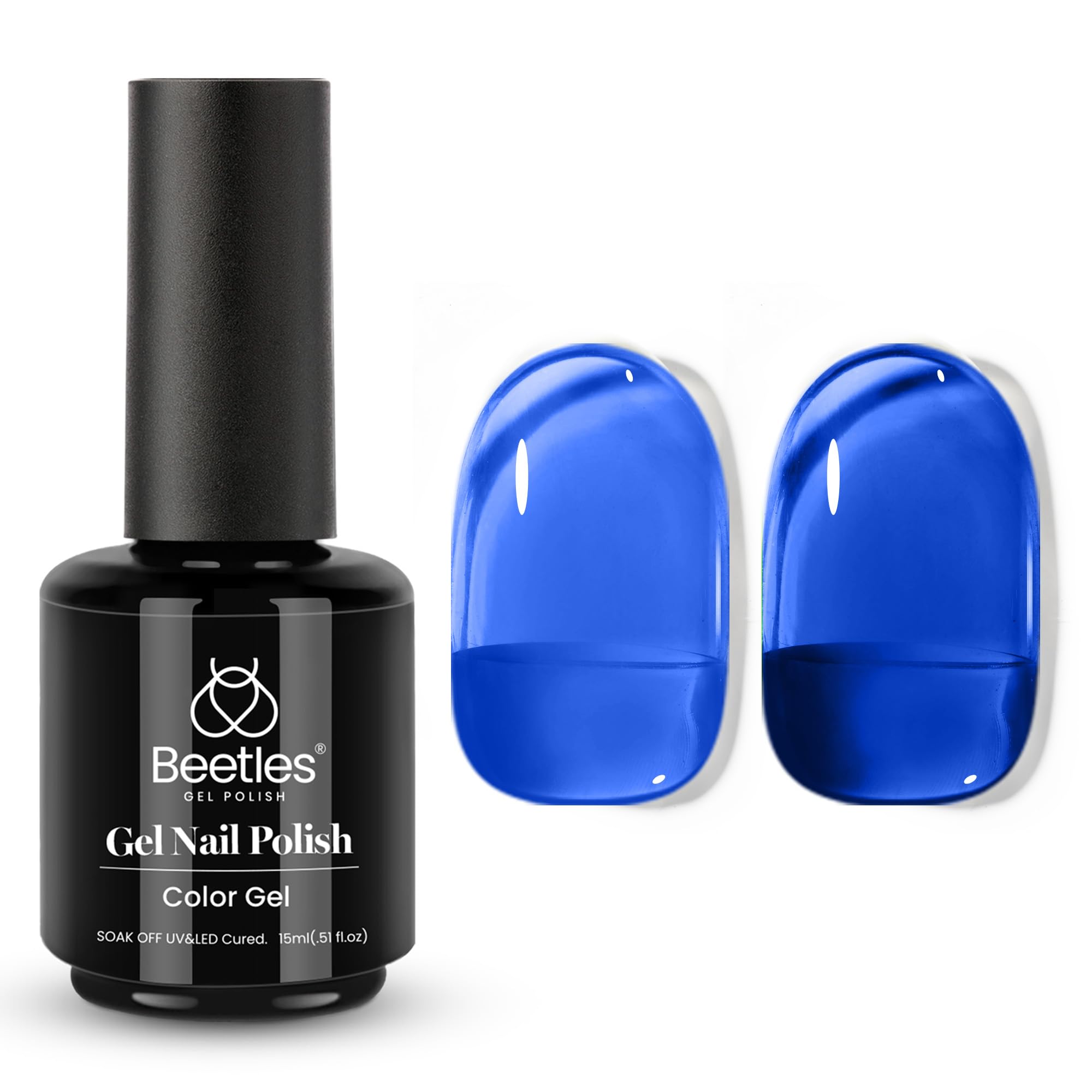 Gift-ready Beetles Blue Gel Nail Polish packaging and bottle
