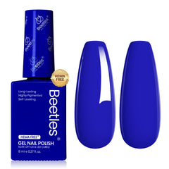 Beetles Blue Gel Polish royal navy bottle shows true color for easy shade matching