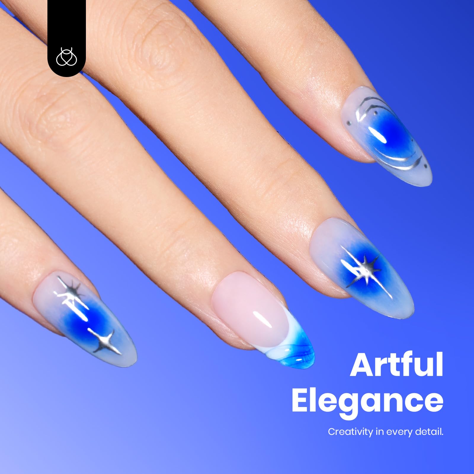 Beetles royal navy gel polish finished nails with high gloss finish