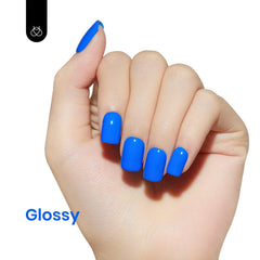 Beetles Blue Gel Nail Polish with UV-LED lamp setup demonstrates curing ease.