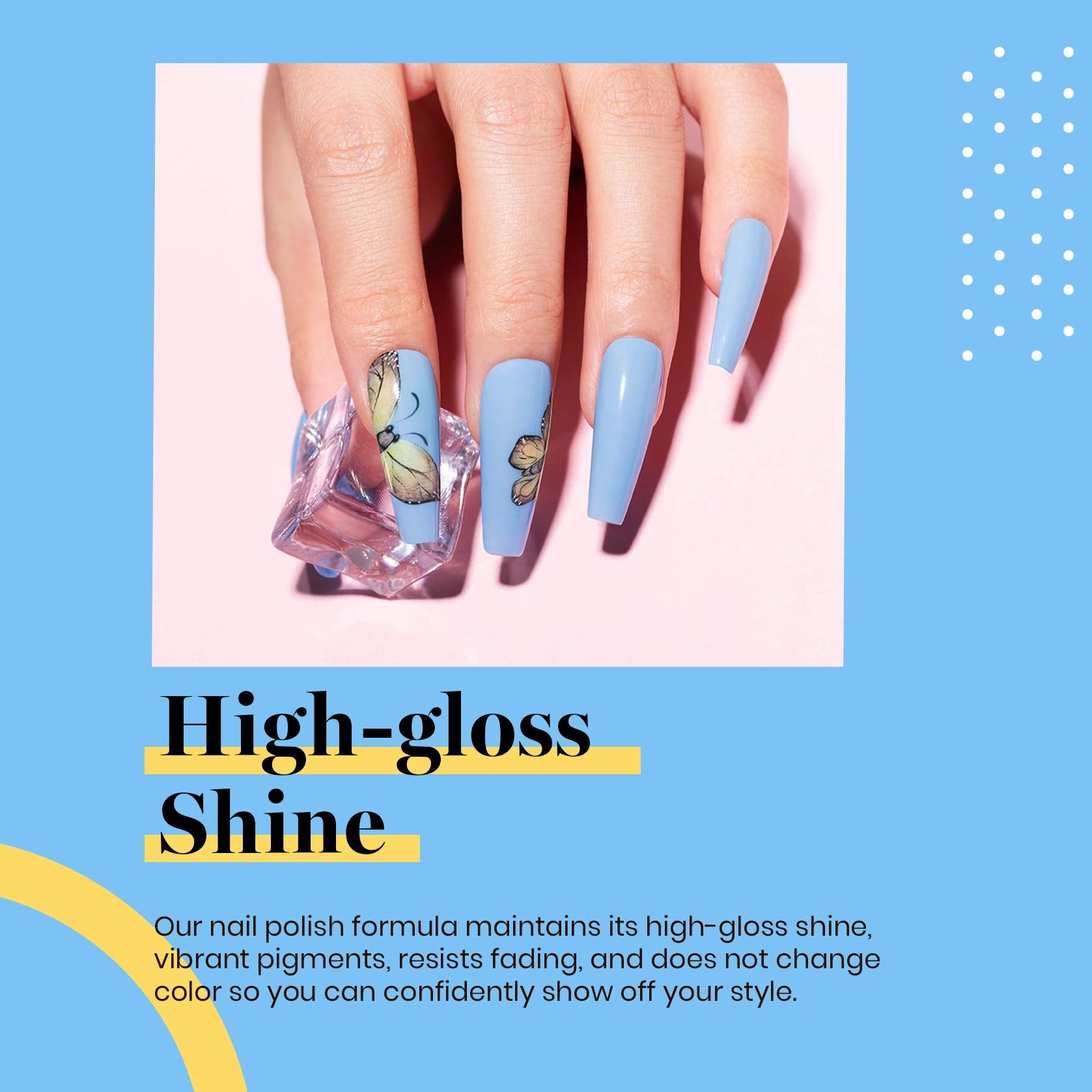 Beetles Blue Gel Polish palette swatches in a soft spring tone.