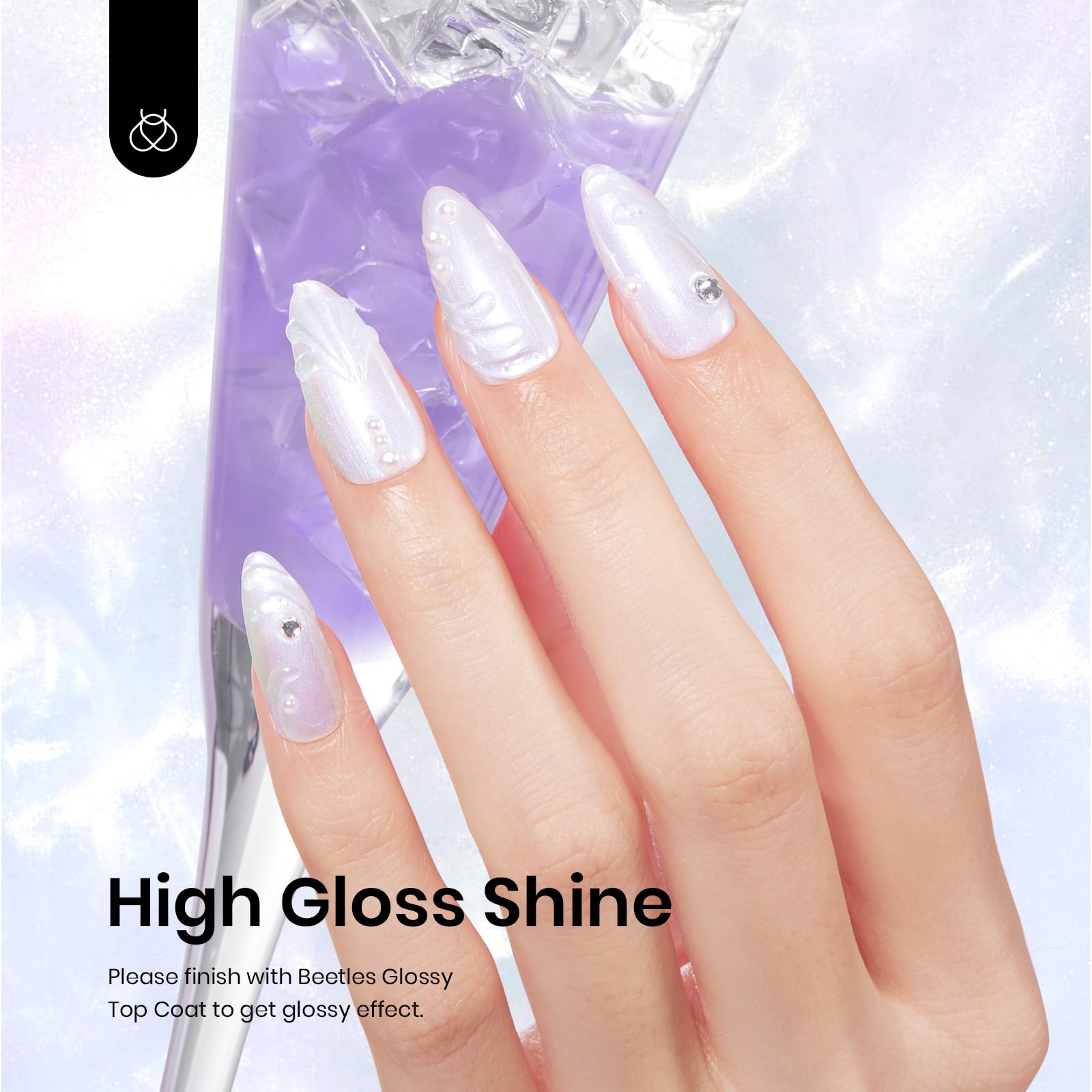 Beetles blue glitter shimmer gel for vibrant nail art
