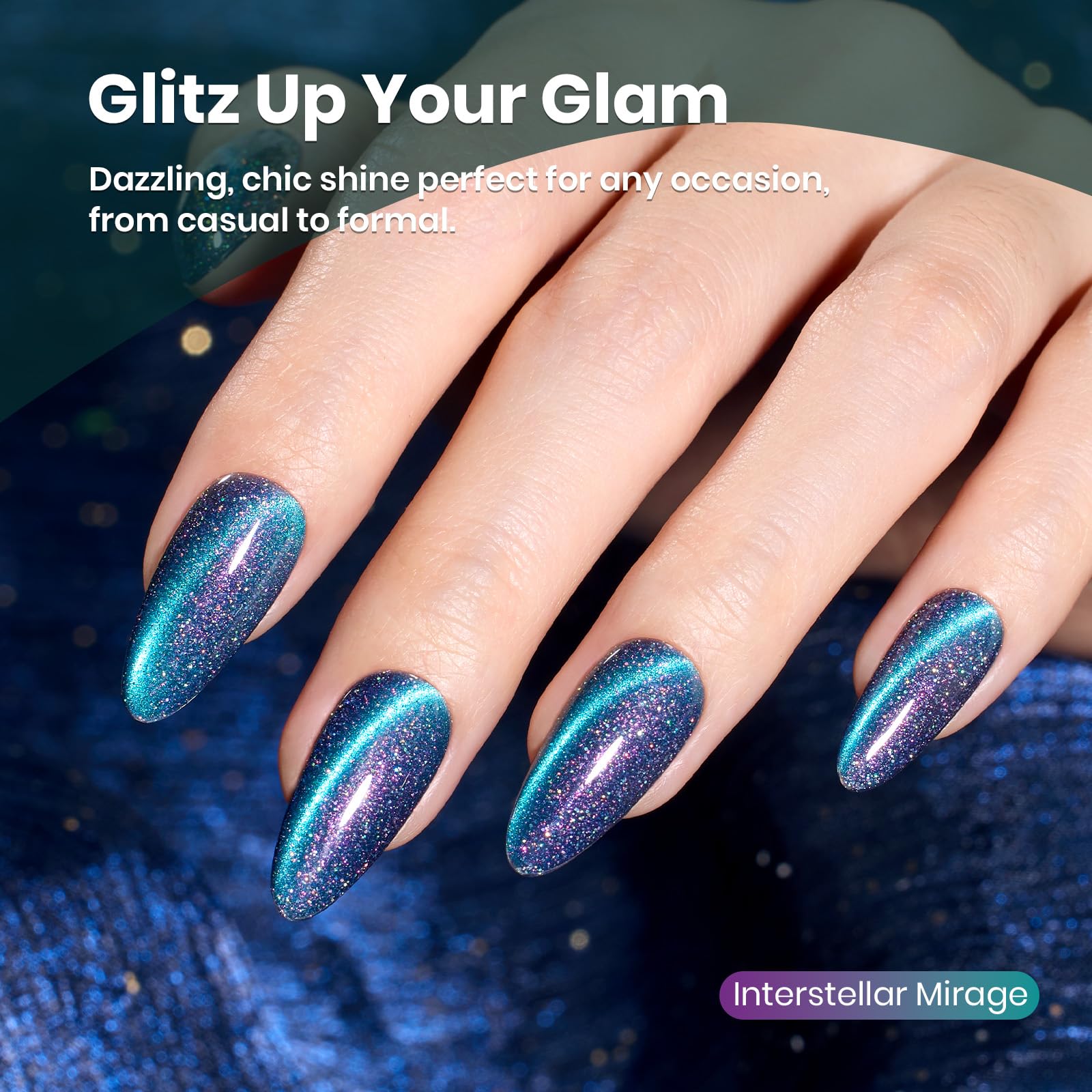Beetles Blue Glow nails at home with glossy, long-lasting shine.