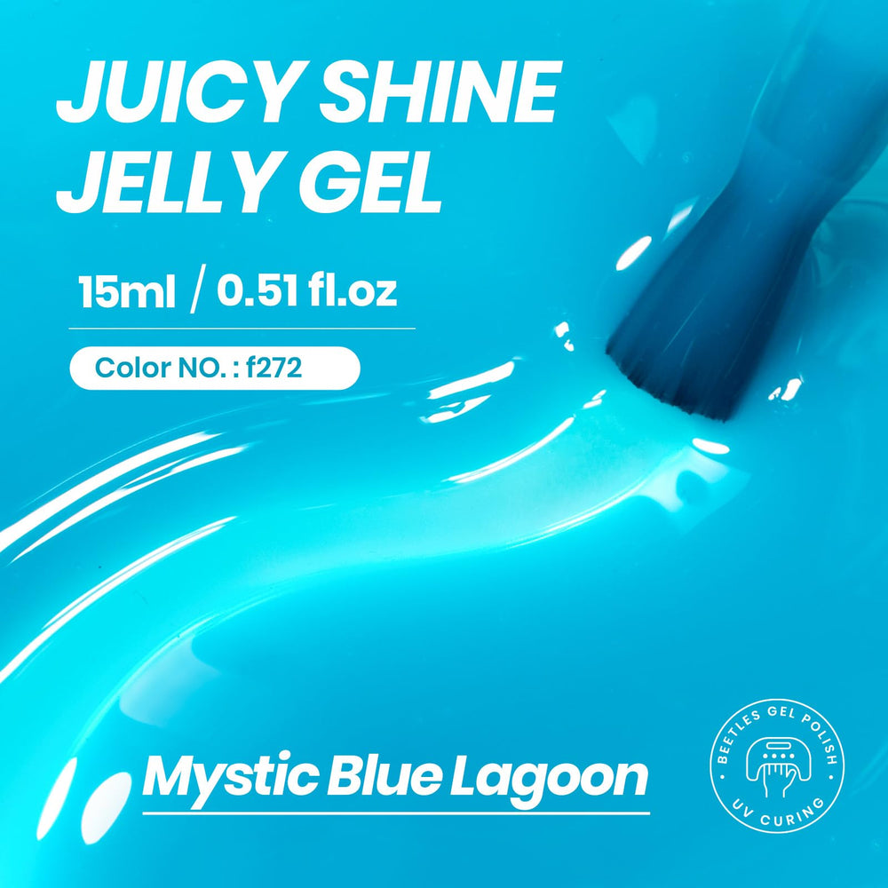 Close-up of Beetles blue jelly gel texture for layered color possibilities