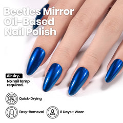 Beetles Blue Mirror Nail Polish brush applies smooth, even coverage
