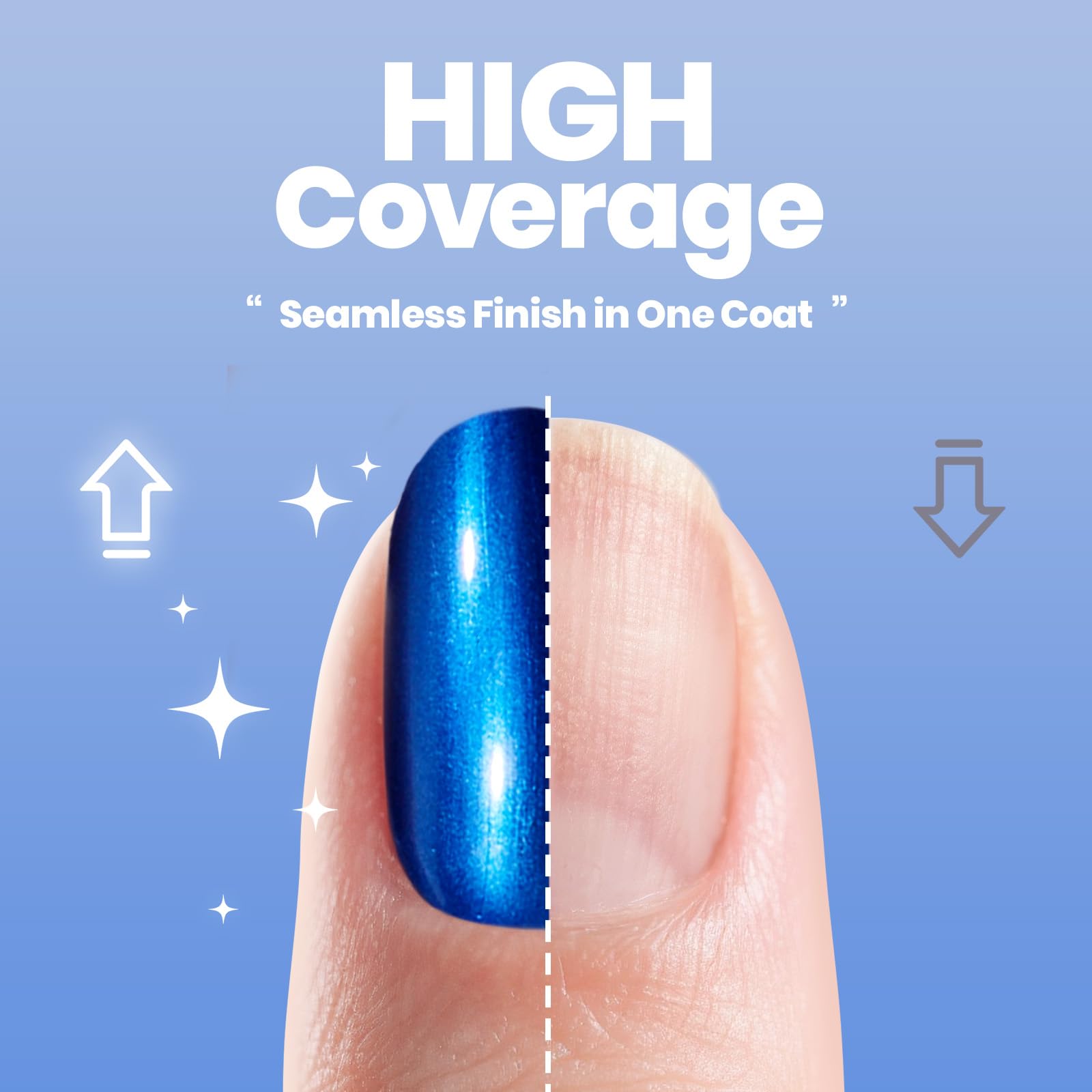 Beetles Blue Mirror Nail Polish on nails adds modern edge