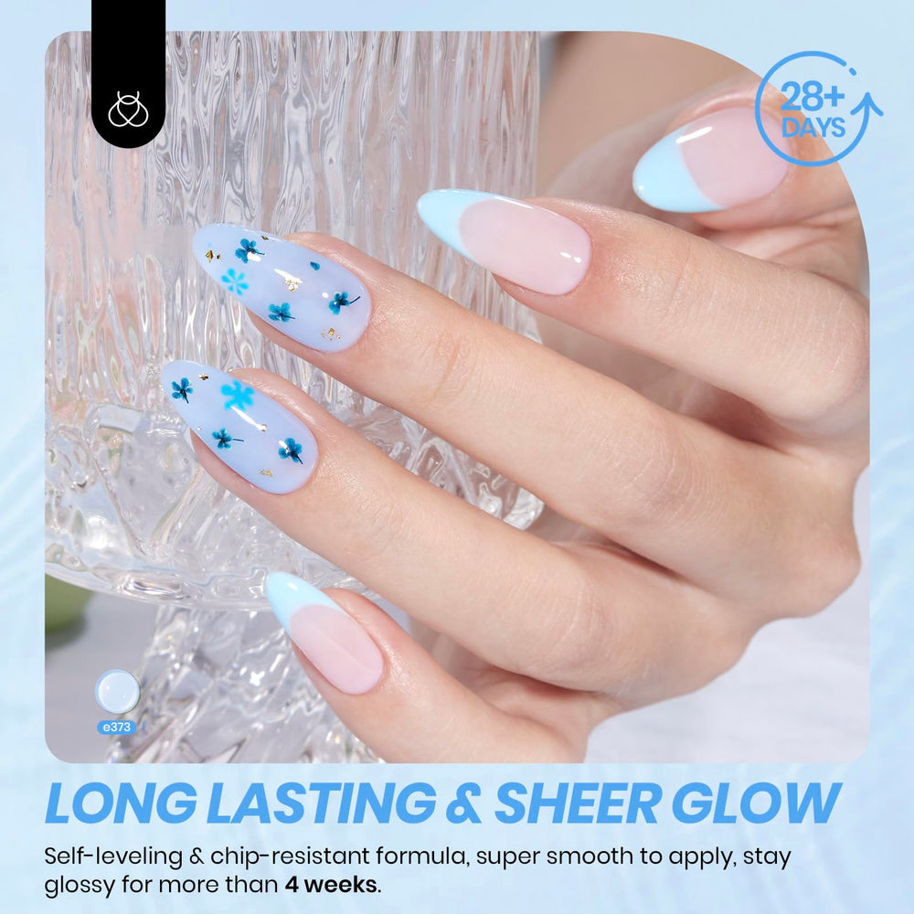Beetles Blueberry Milk Jelly Gel Polish highlights a glossy finish.