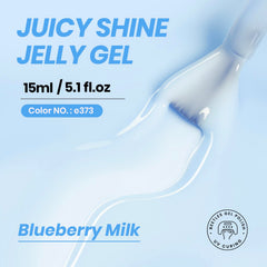 Beetles Blueberry Milk Jelly Gel Polish applying layer for buildable color.