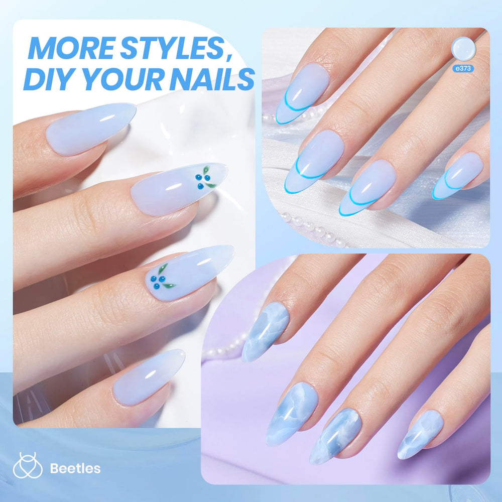 Beetles Blueberry Milk Jelly Gel Polish wear-coverage helps color last.