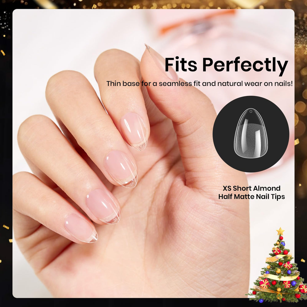Beetles break-resistant tips with a thin back edge that fits your natural nails
