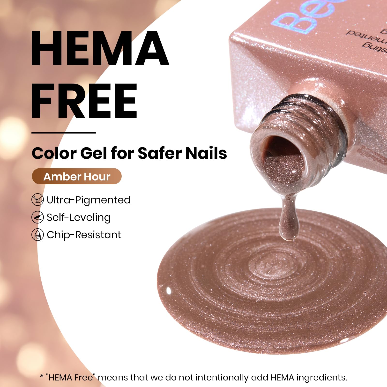 Beetles Brown Cat Eye gel viewed at 3-5 mm magnet distance