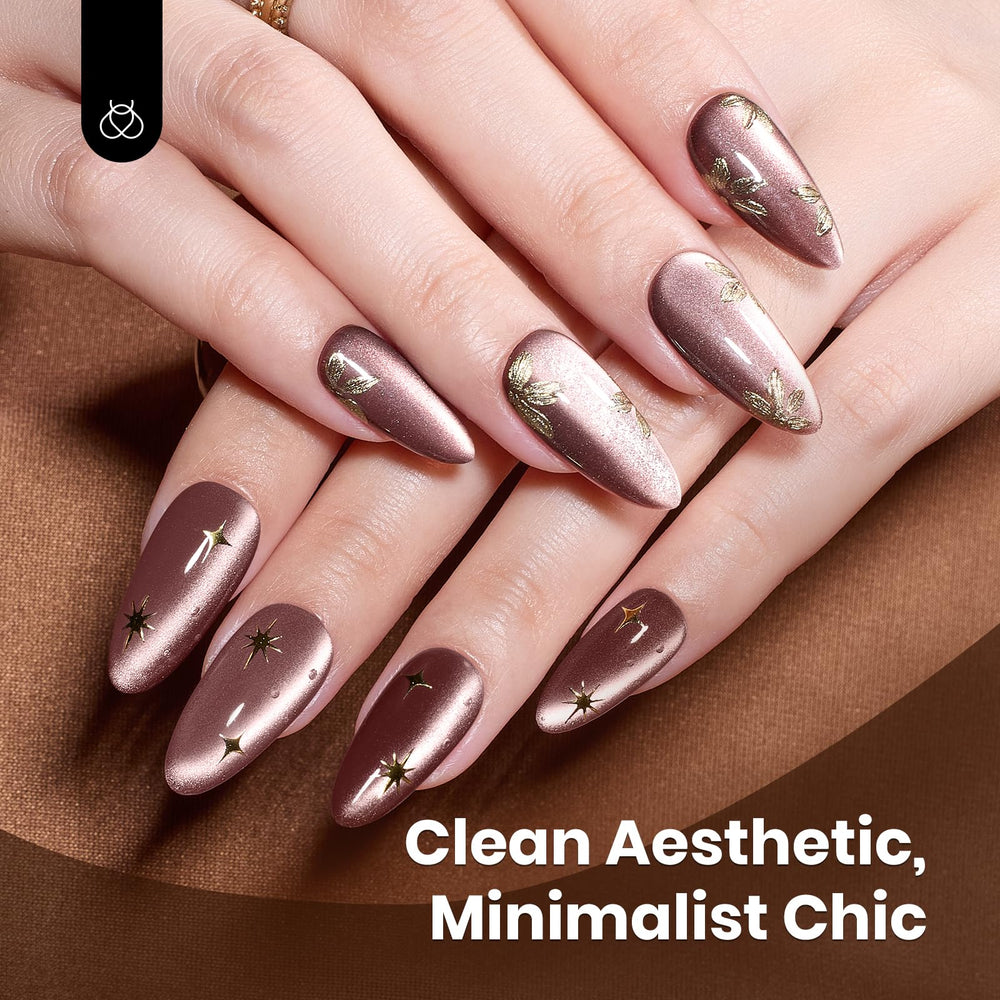 Beetles Brown Cat Eye Gel Polish application on nail demonstrates smooth, even coverage