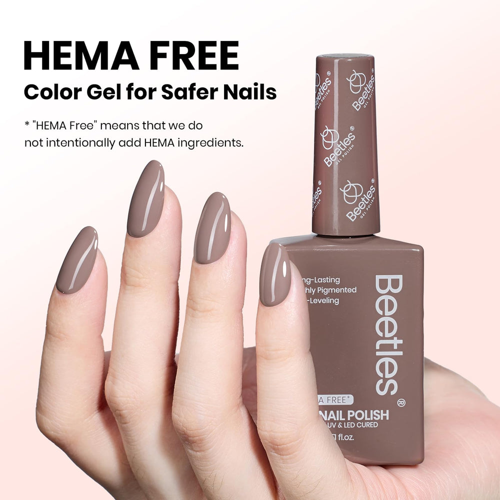 Beetles Brown Gel Polish brush applying smooth, streak-free color