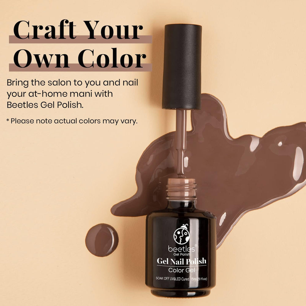 Beetles Brown Gel Polish on nails showing a glossy, salon-worthy finish.