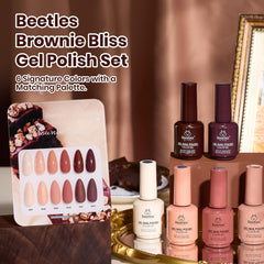 Beetles Brown Gel Polish: bouteilles brun clair pour manucure élégante à domicile.