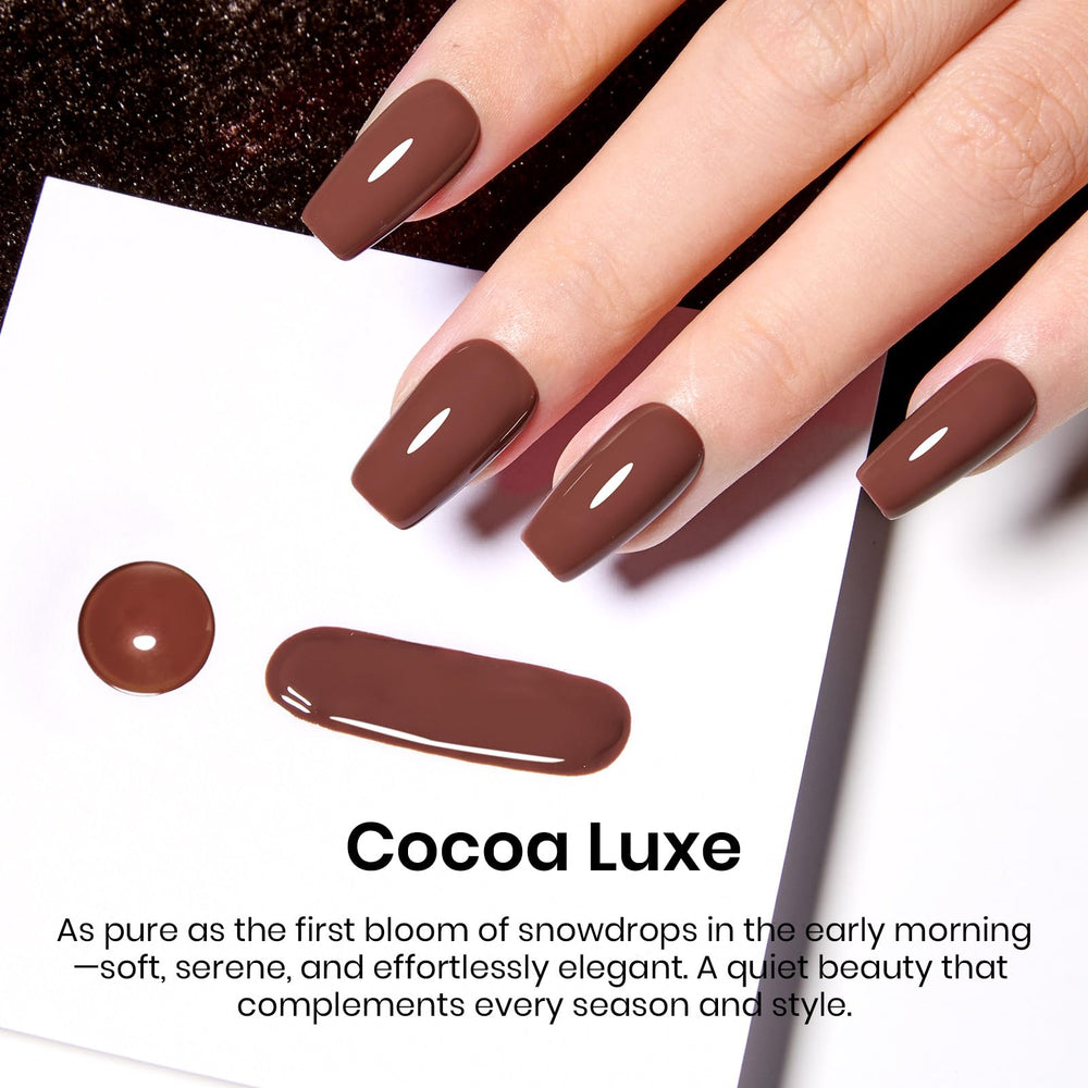 Beetles Cocoa Luxe swatches display true shade for DIY nail art.