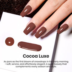 Beetles Cocoa Luxe swatches display true shade for DIY nail art.
