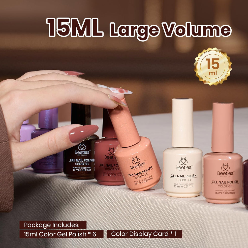 Beetles Brown Gel Polish: fini nacré et scintillant subtil pour un look premium.