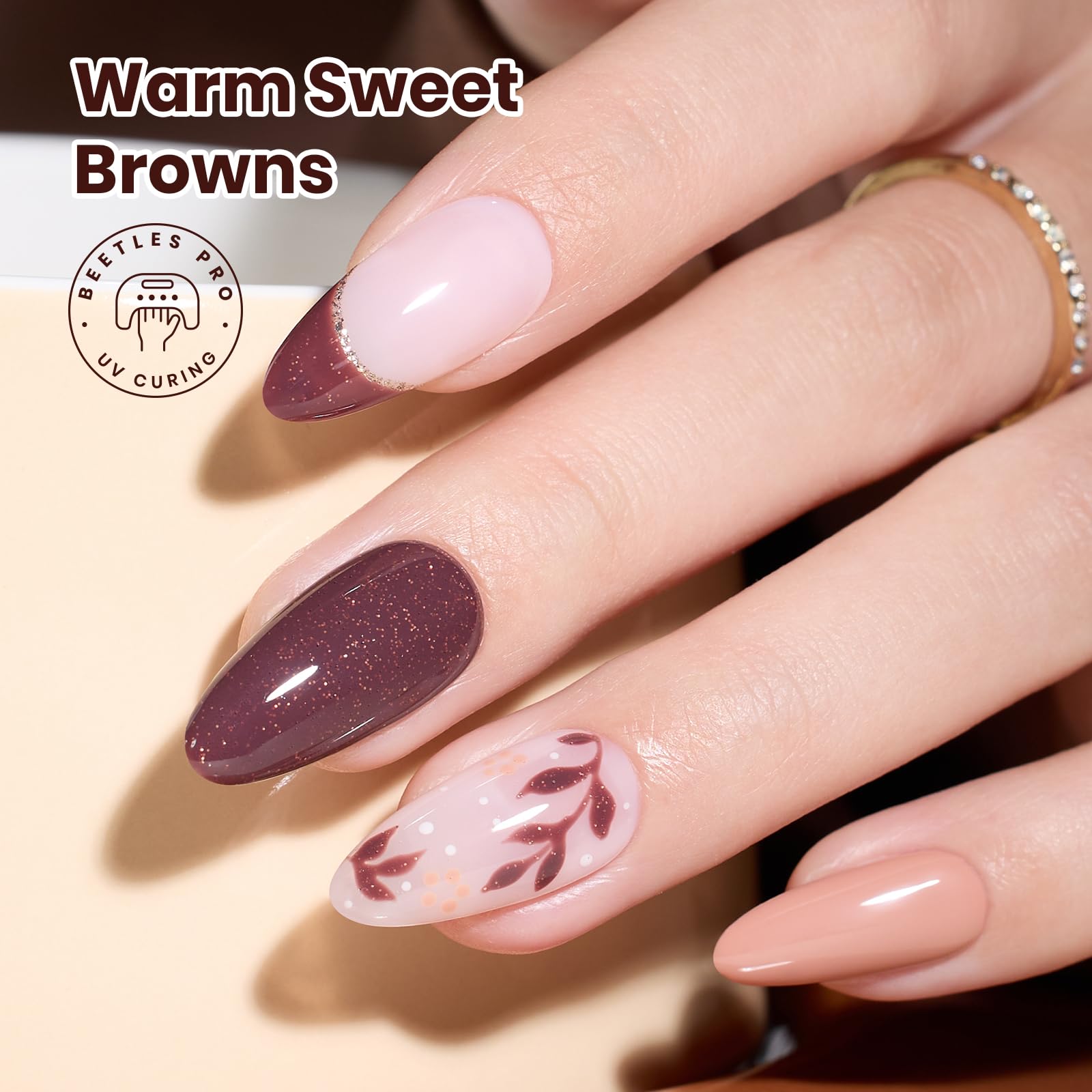 Beetles Brown Gel Polish: application UV/LED, durcissement rapide et durable.