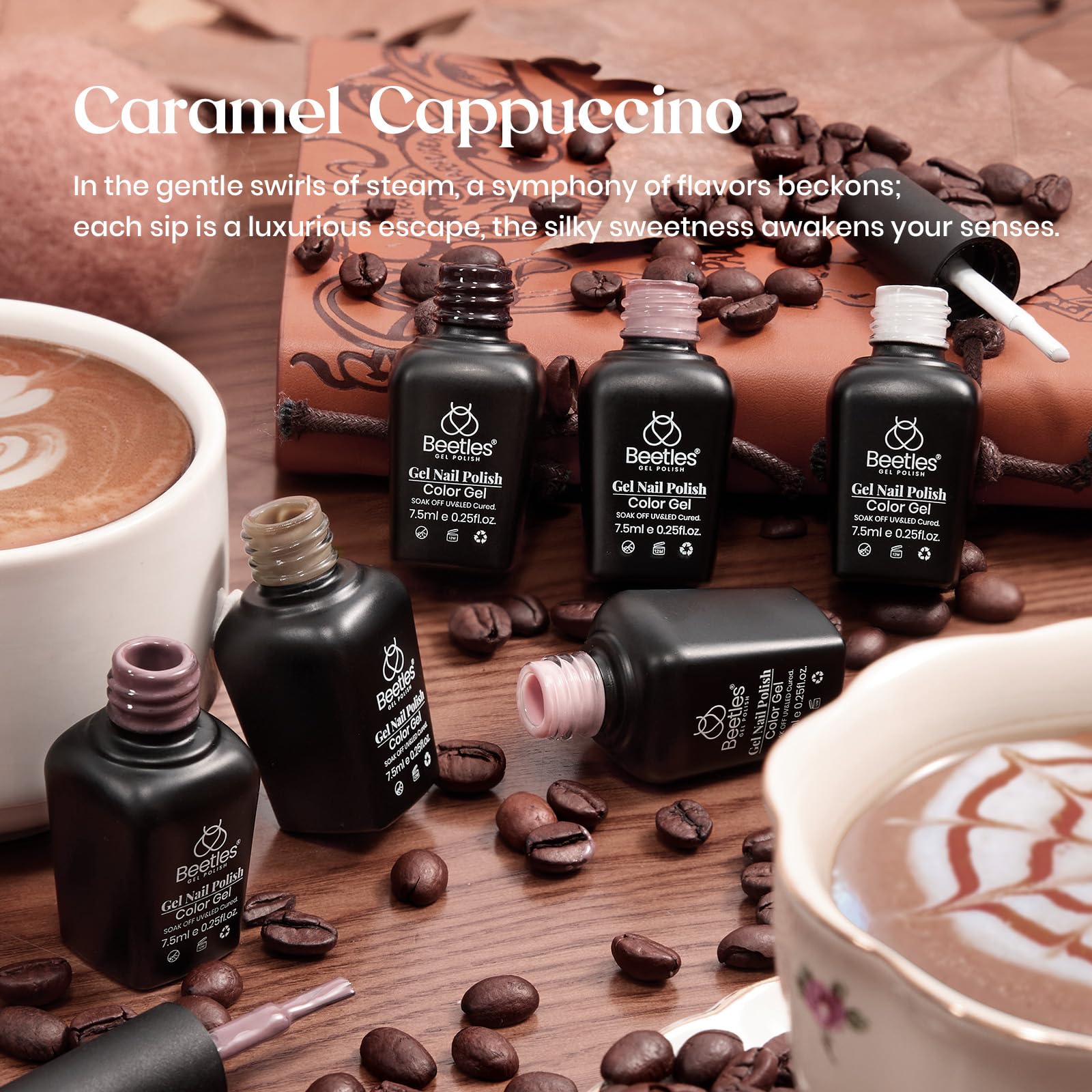 Beetles Coffee Brown gel polish for a deep, versatile look
